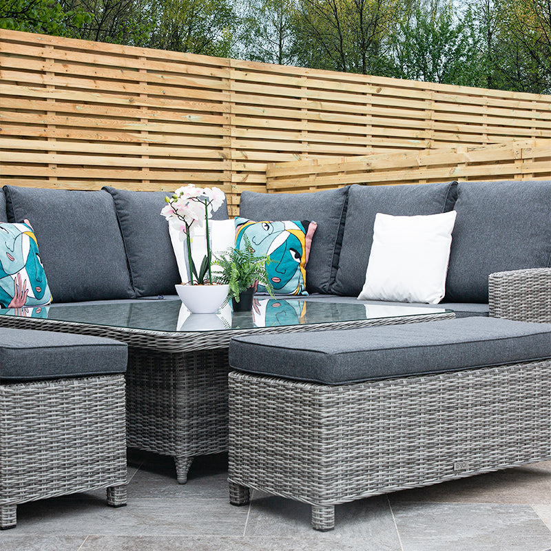 ENJOi Bordeaux Grand Curved Corner Height Adjustable Table Set