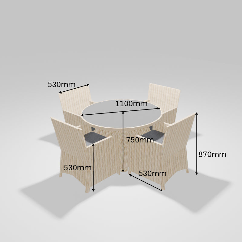 ENJOi Artemis 4 Seat Dining Set