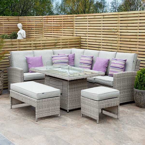 ENJOi Athena Rectangular L Firepit Corner Set