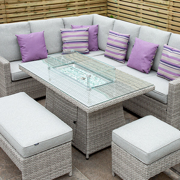 ENJOi Athena Rectangular L Firepit Corner Set