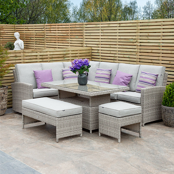 ENJOi Athena Rectangular L Corner Height Adjustable Table Set