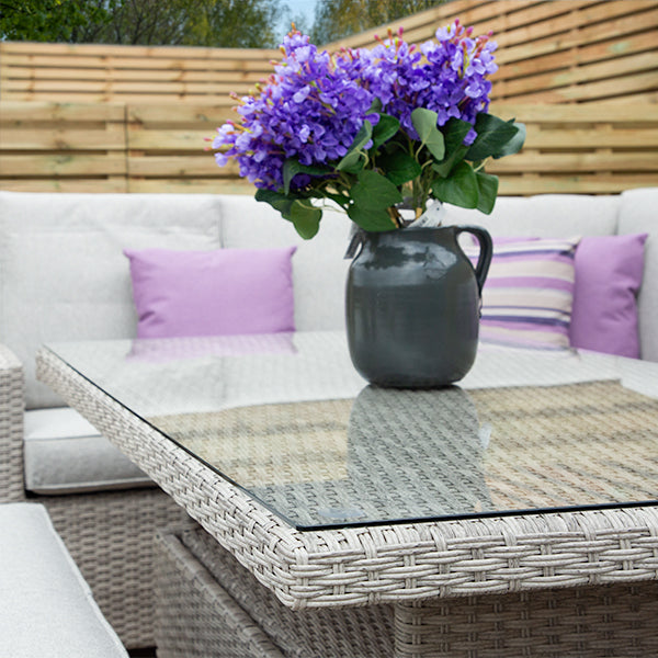 ENJOi Athena Rectangular L Corner Height Adjustable Table Set