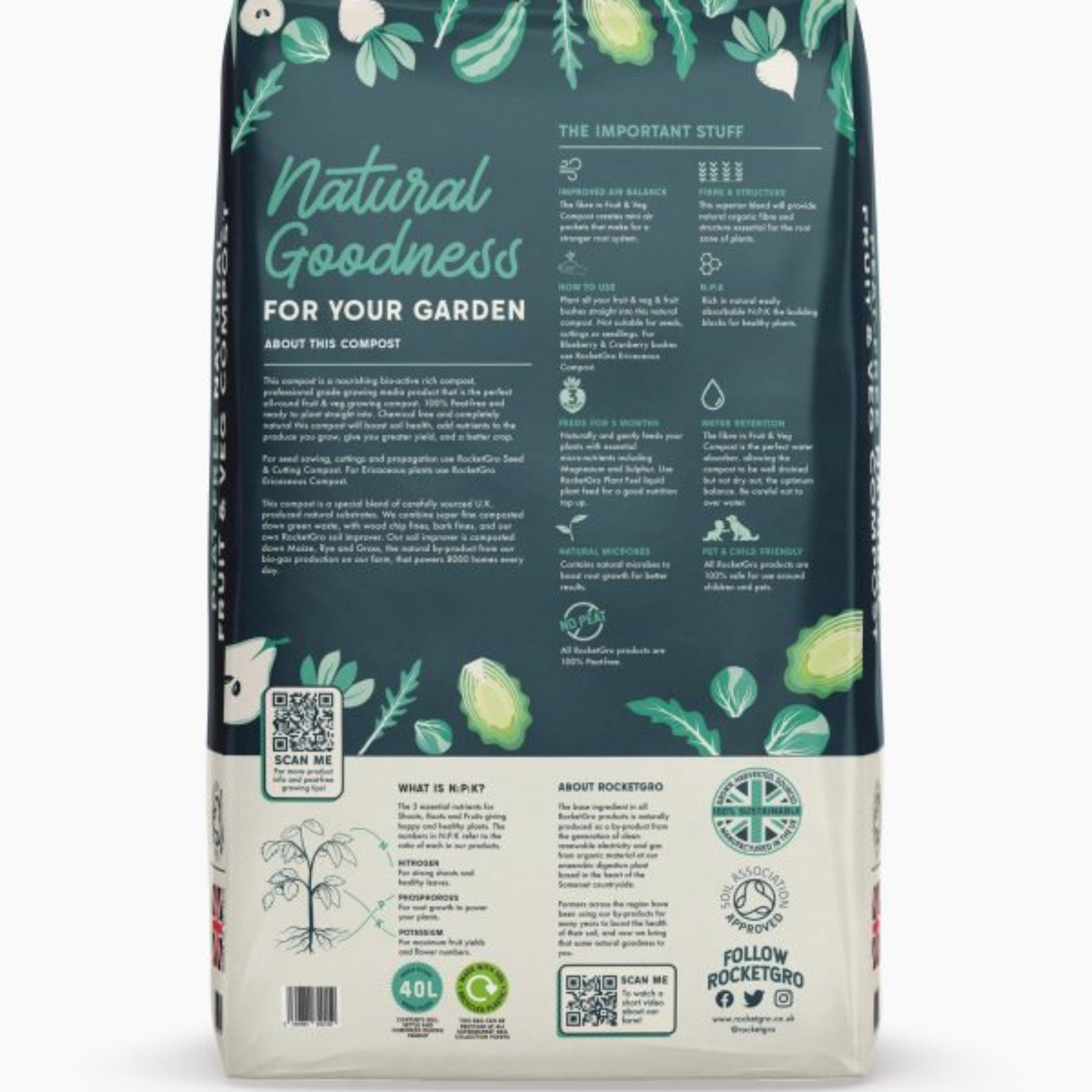 Rocket Gro Fruit & Veg Compost 40L
