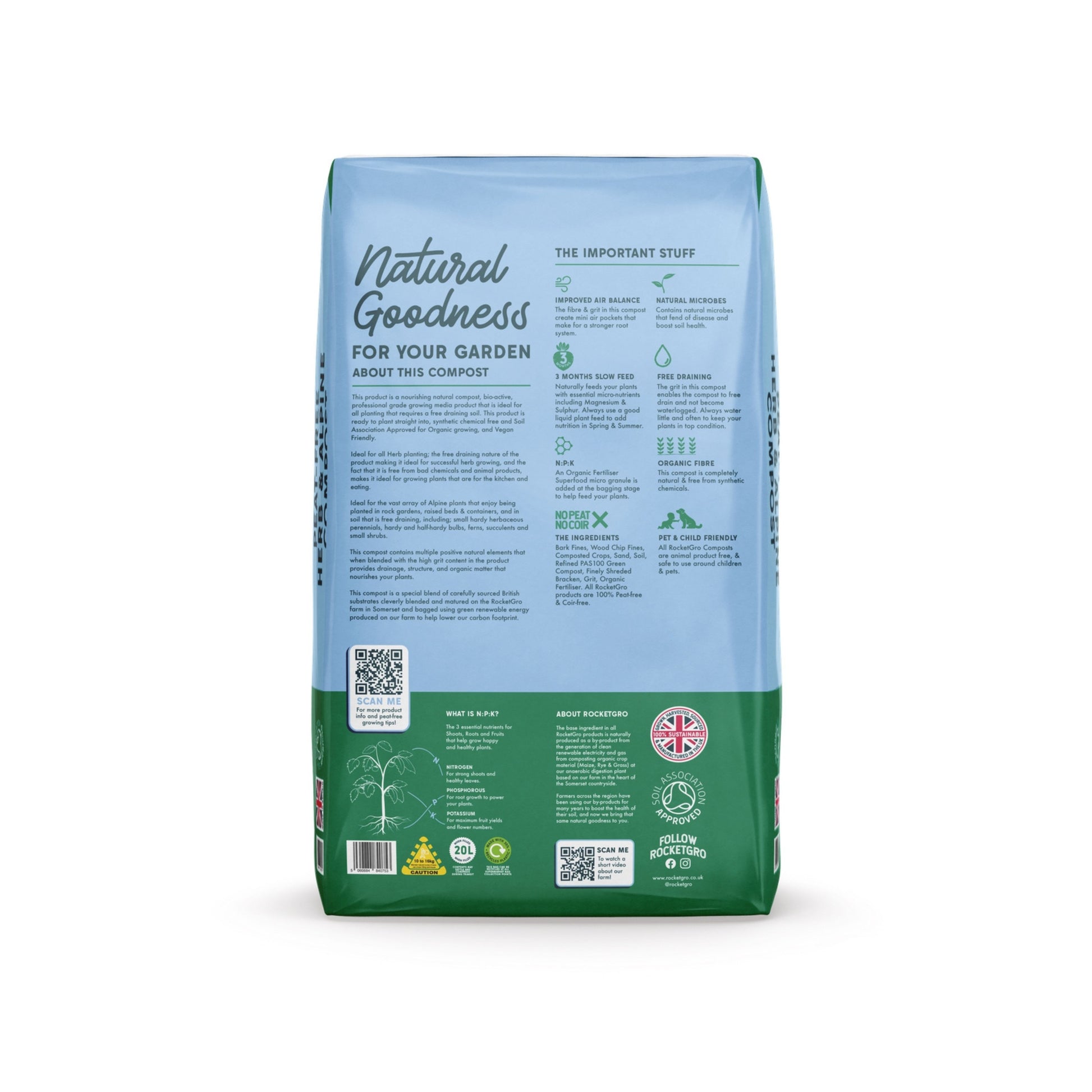 Rocket Gro Herb & Alpine Compost 20L