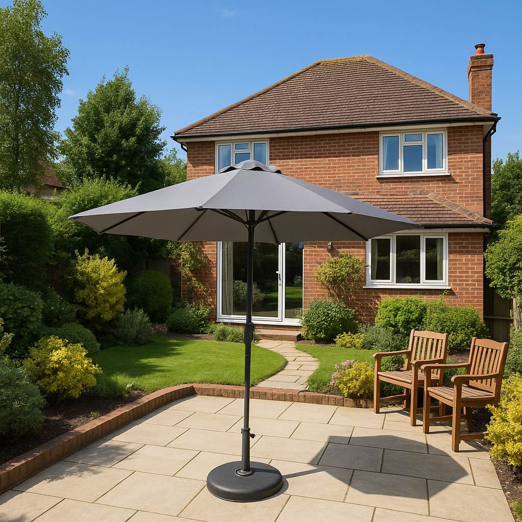 ENJOi Royal Round Aluminium 2.7m Grey Parasol