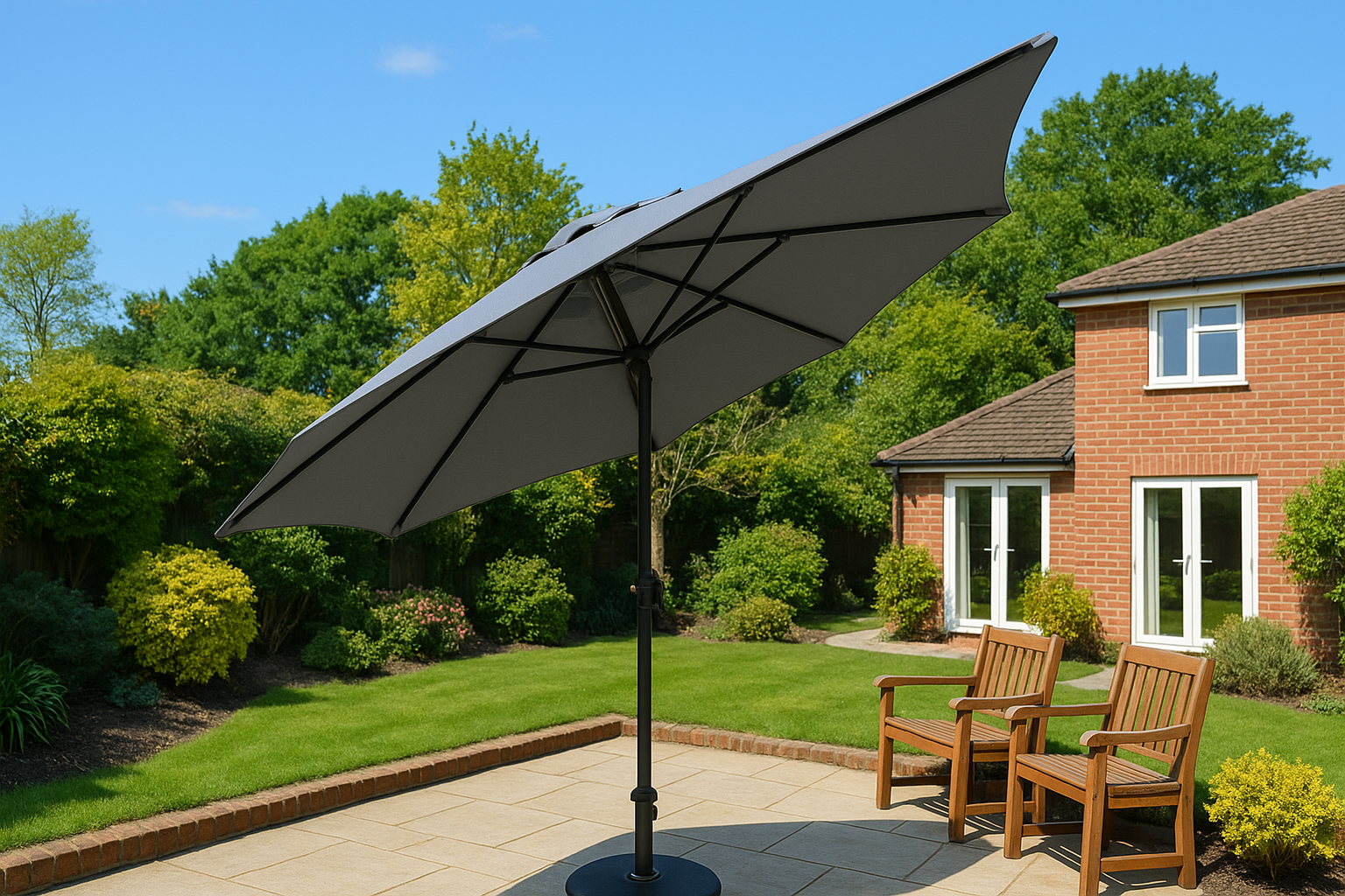 ENJOi Royal Round Aluminium 2.7m Grey Parasol