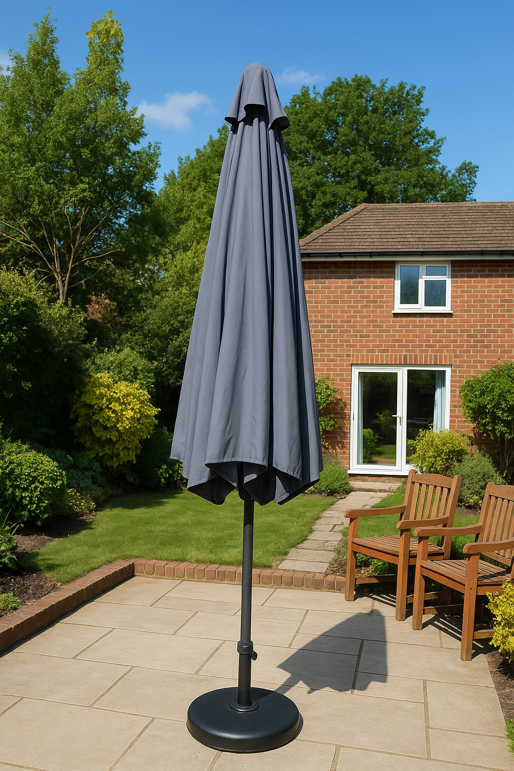 ENJOi Royal Round Aluminium 2.7m Grey Parasol