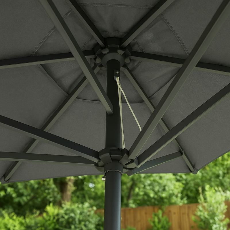 ENJOi Royal Round Aluminium 2.7m Grey Parasol