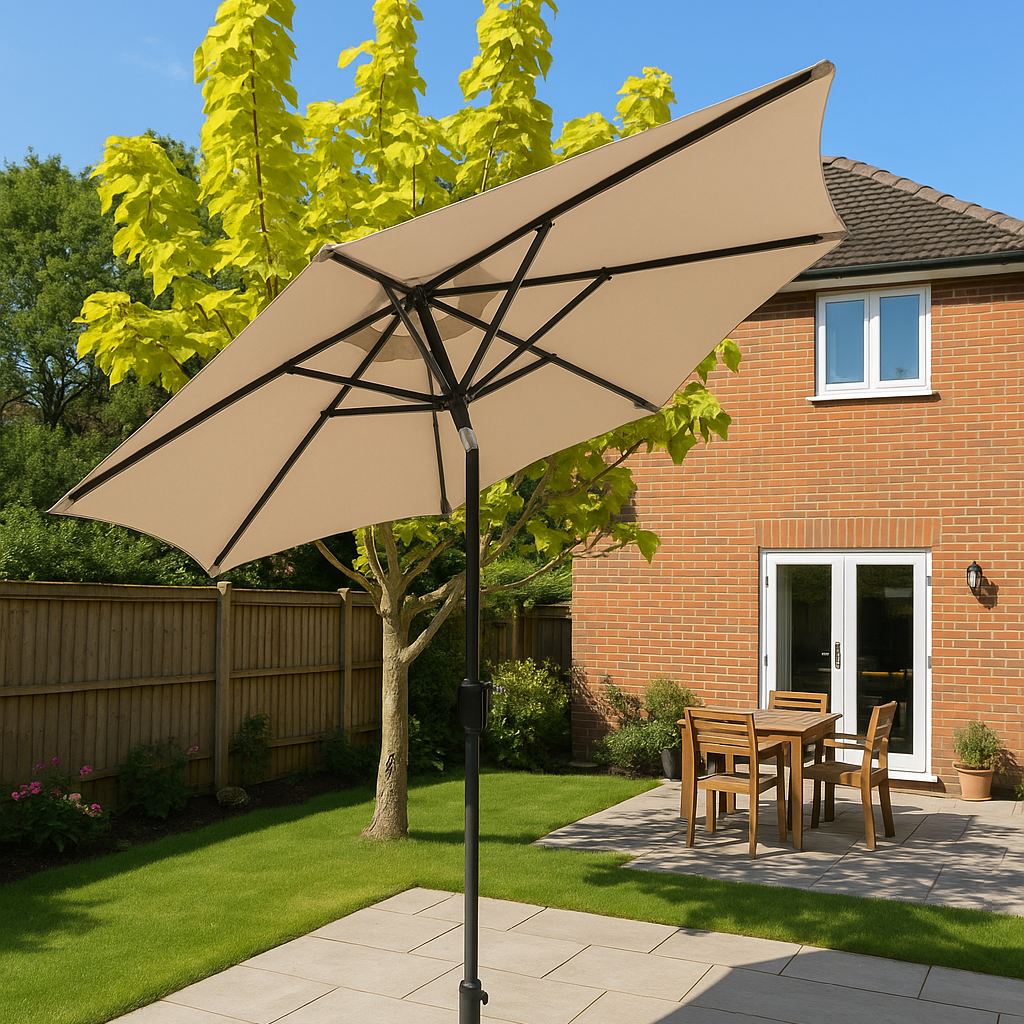 ENJOi Royal Round Aluminium 2.7m Taupe Parasol