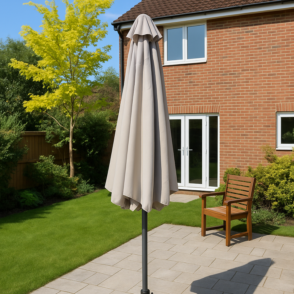 ENJOi Royal Round Aluminium 2.7m Taupe Parasol