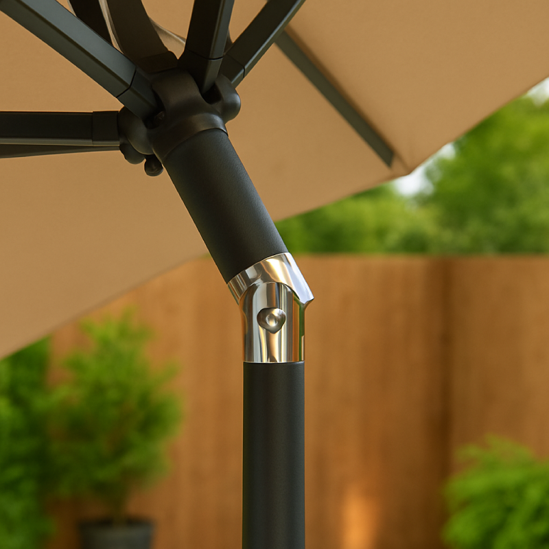 ENJOi Royal Round Aluminium 2.7m Taupe Parasol