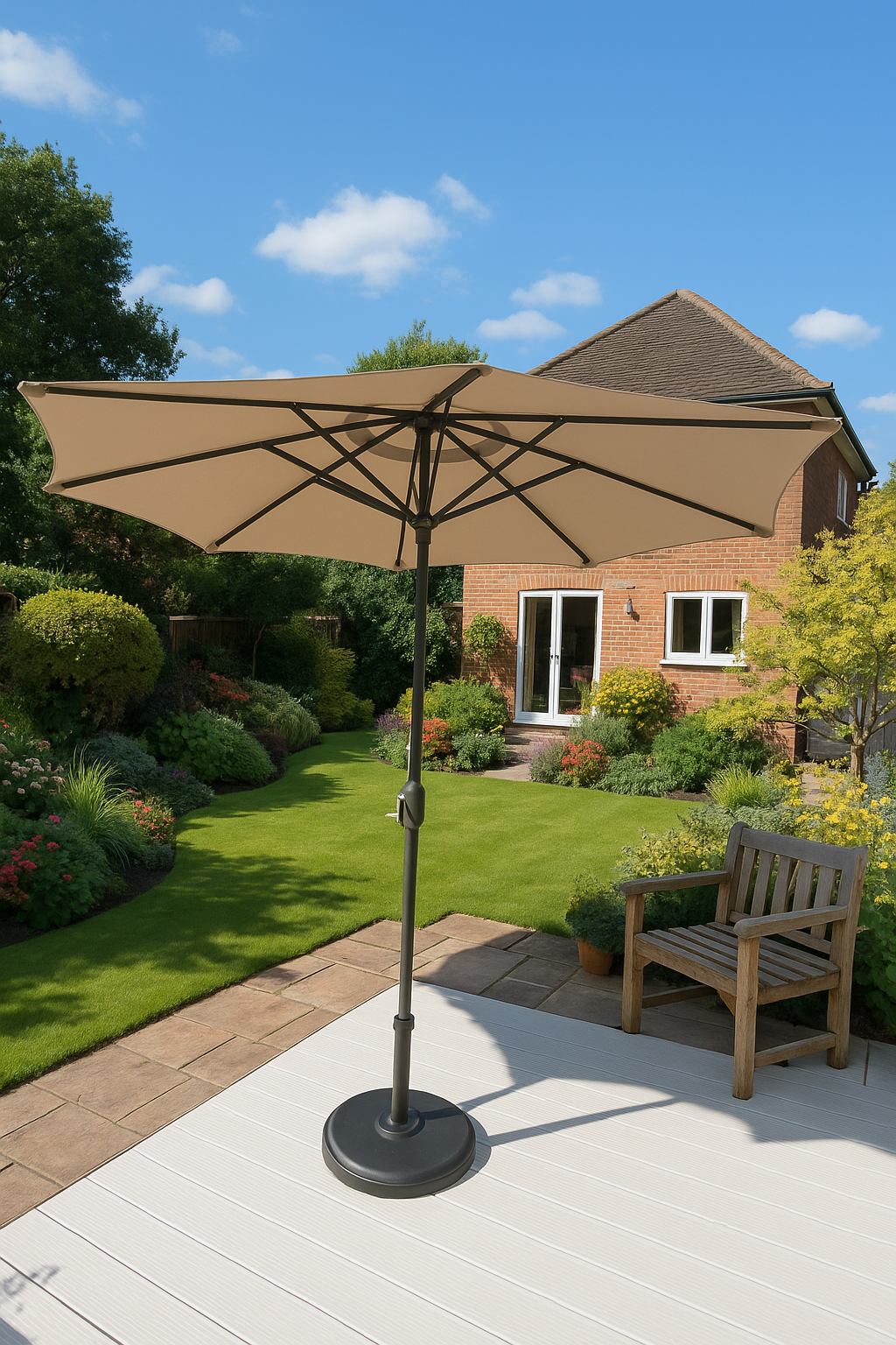 ENJOi Royal Round Aluminium 3m Taupe Parasol