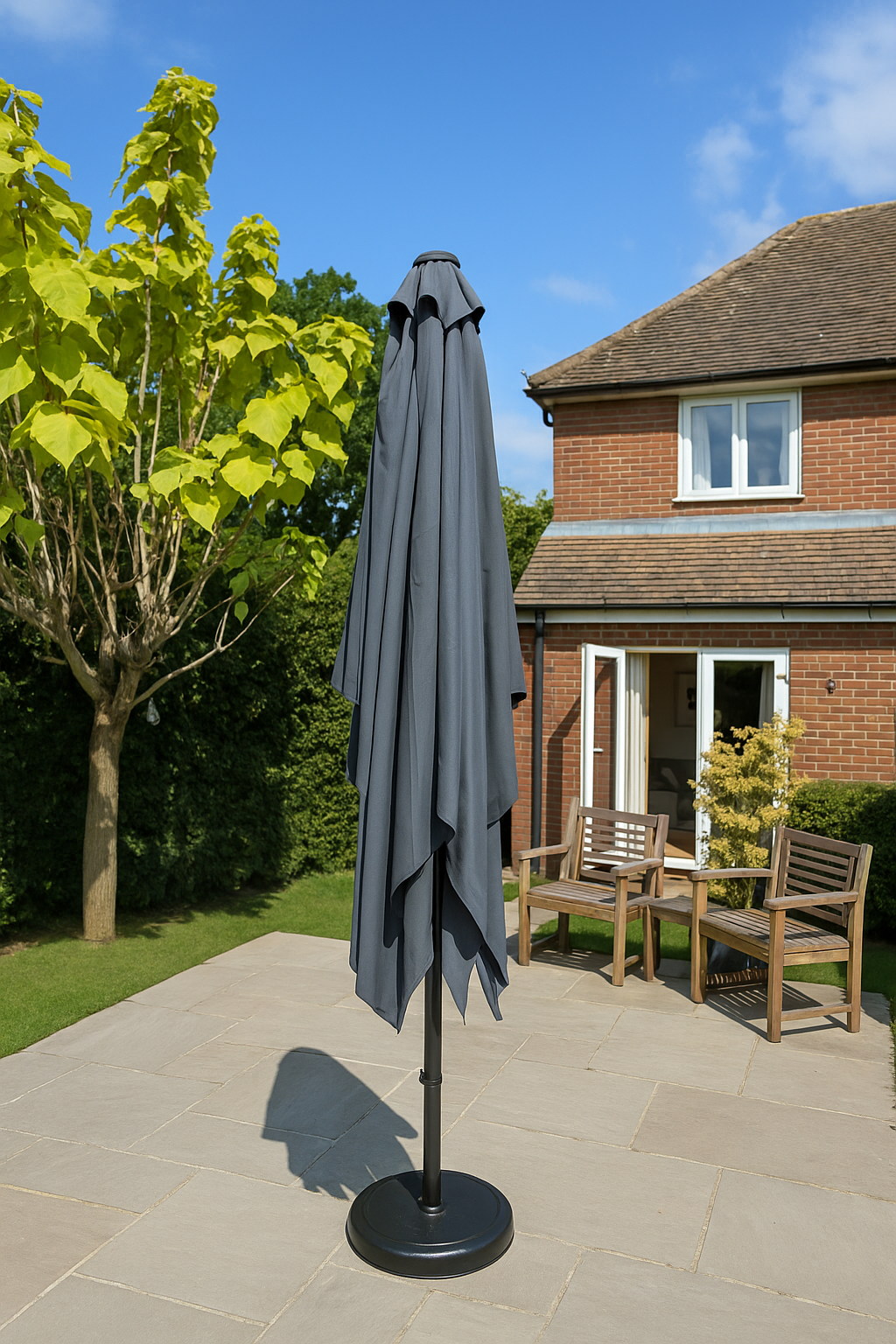ENJOi Royal Rectangle Aluminium 2m x 3m Grey Parasol
