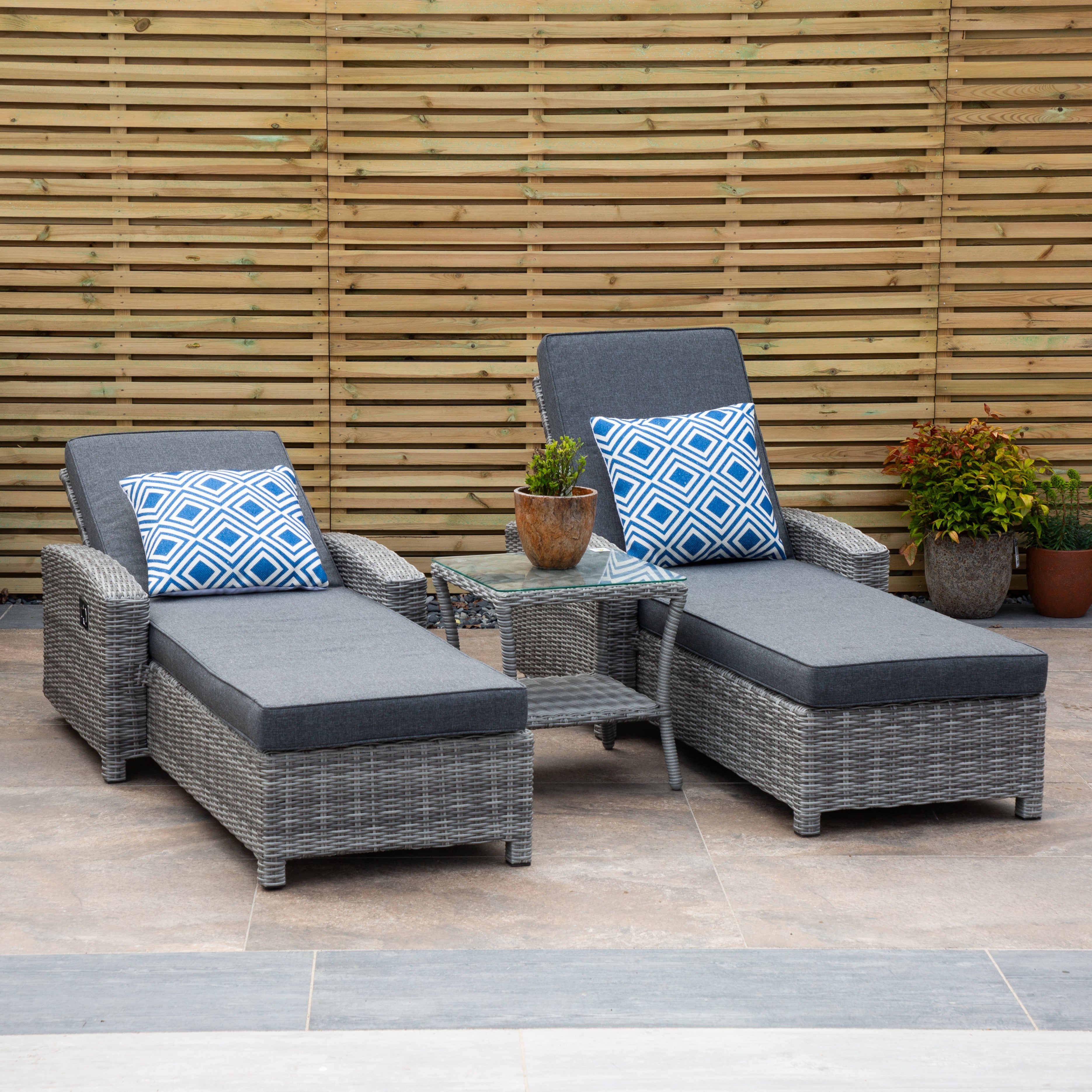 ENJOi Bordeaux Sunlounger Set