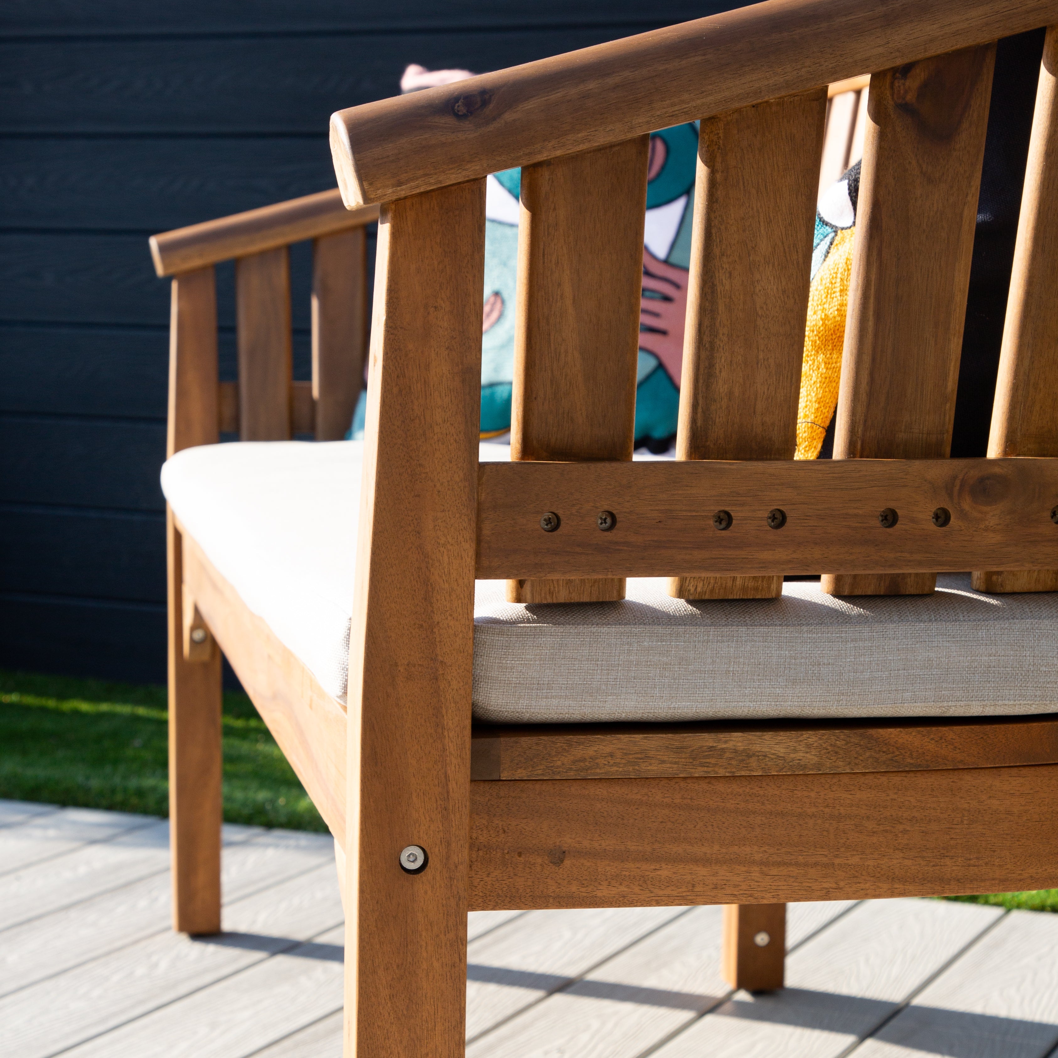 ENJOi Heritage Acacia Bench with Cushion