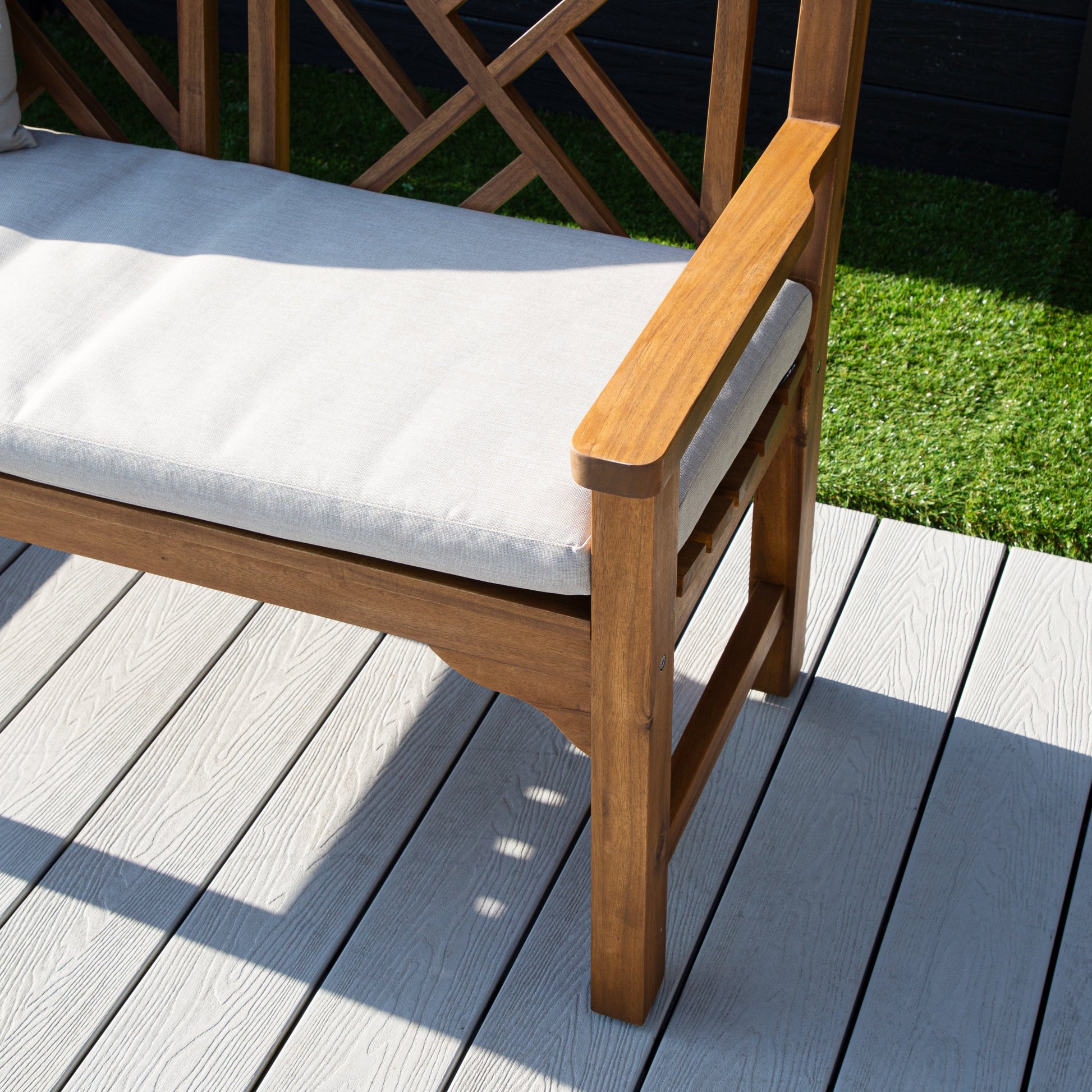 ENJOi Vista Acacia Bench with Cushion