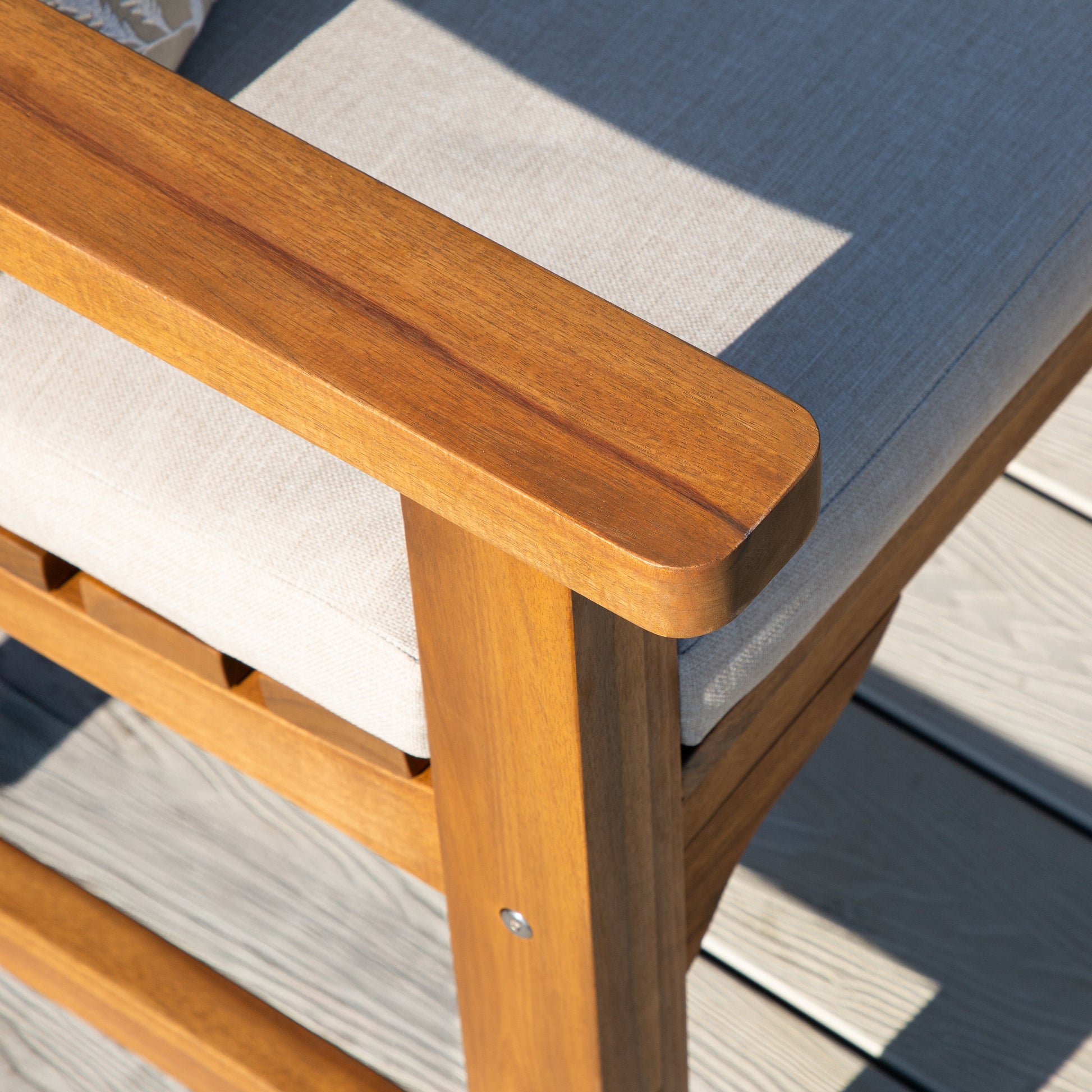 ENJOi Vista Acacia Bench with Cushion