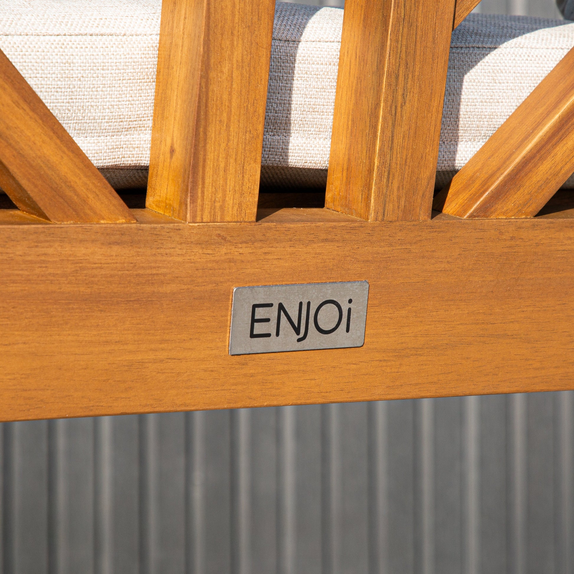 ENJOi Vista Acacia Bench with Cushion