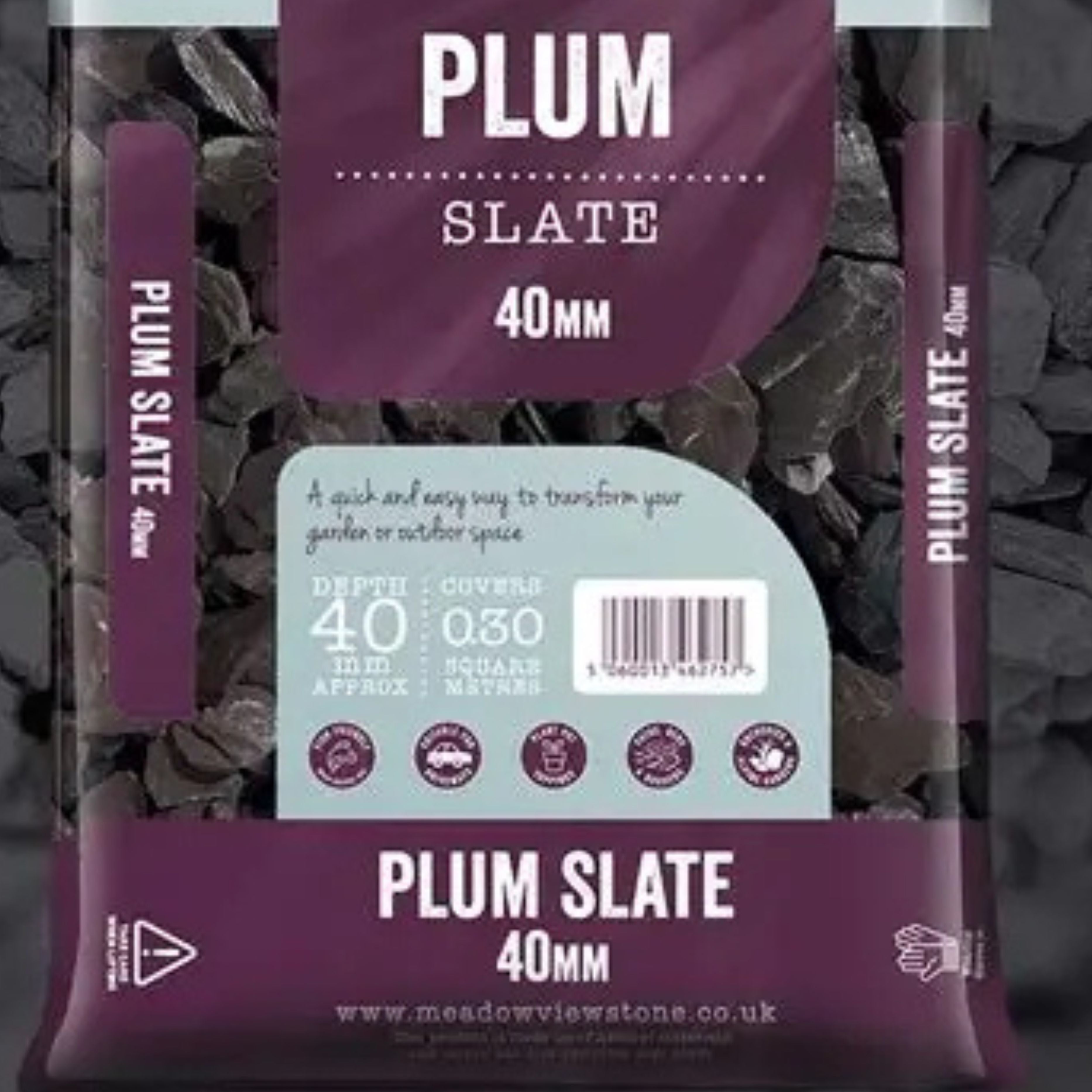 Plum Slate Chippings 40mm